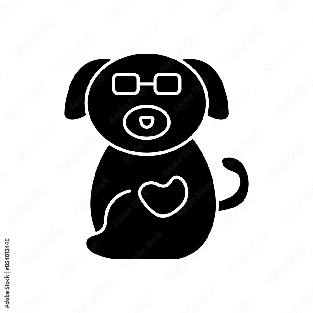 Fototapeta premium Cute Dog Glyph