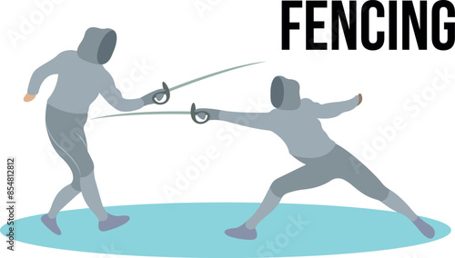 Two athletes competing in a fencing marathon