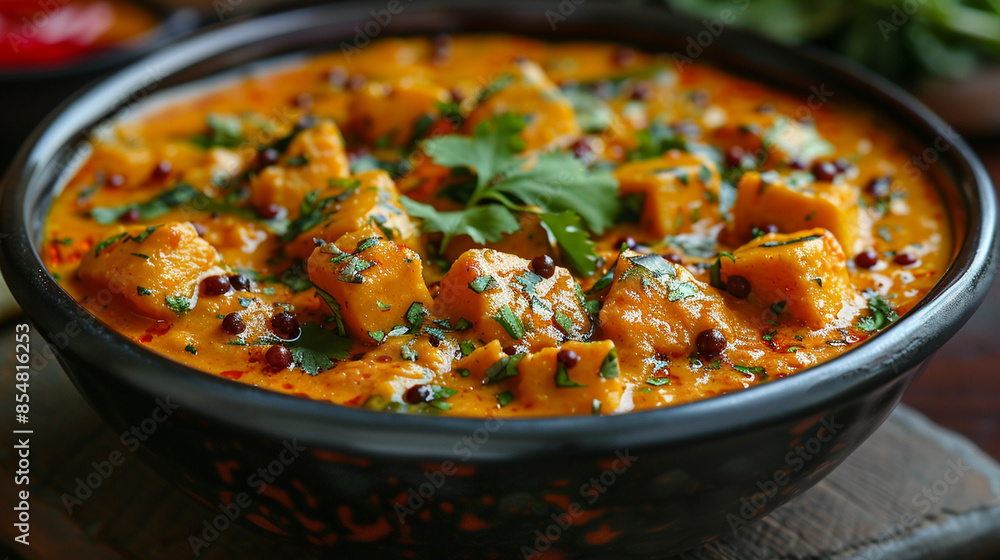 indian curry with safforon toppings. indian curry with safforon toppings.