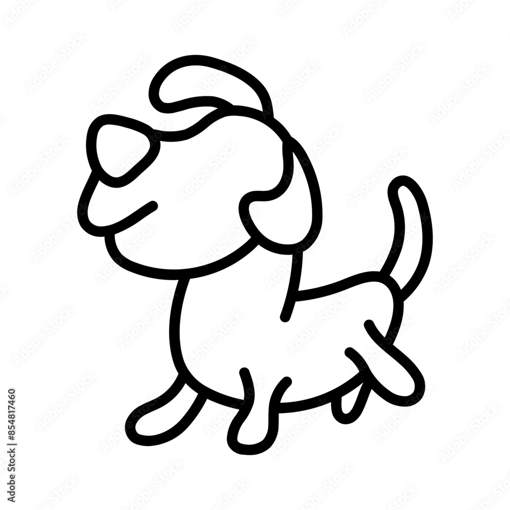 Fototapeta premium Cute Dog Lineart