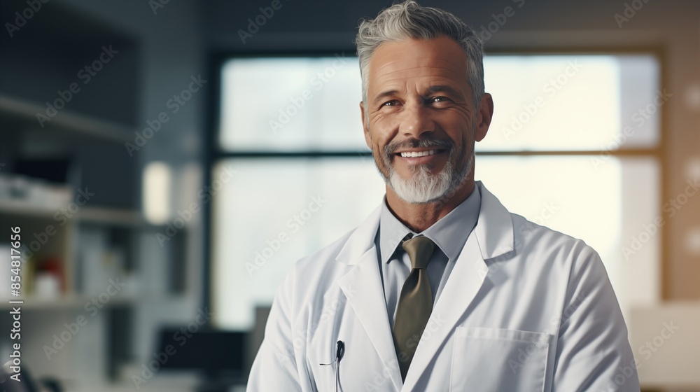 Confident and Friendly Doctor in a Medical Office with a Smile Confident and Friendly Doctor in a Medical Office with a Smile