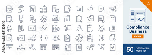 Compliance icons Pixel perfect. Check, files, business, ... 