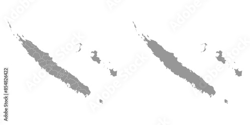 New Caledonia map with administrative divisions. Vector illustration.