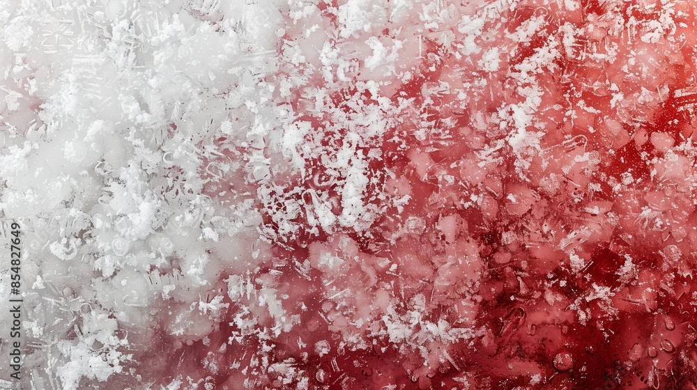 Abstract frozen red and white ice surface pattern wallpaper for design, print or backdrop. Abstract frozen red and white ice surface pattern wallpaper for design, print or backdrop.