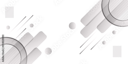 Striking white background with circle and lines - banner template. Abstract background design. White abstract background design. illustration. Vector design.