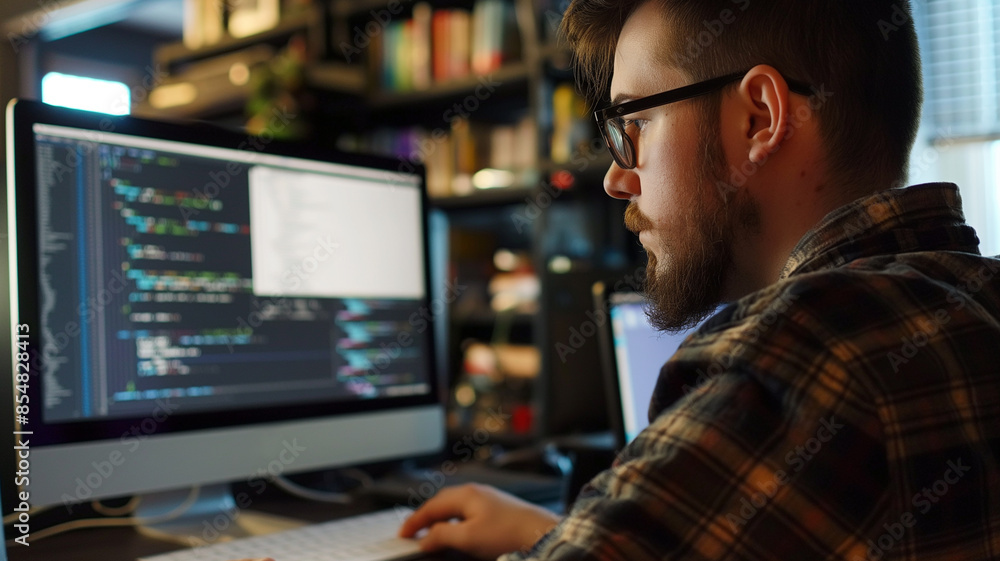 IT Consultant Developing Software in Modern Office IT Consultant Developing Software in Modern Office