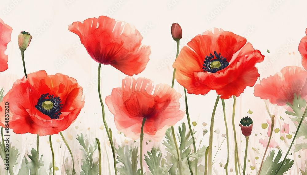 watercolour poppy wallpaper watercolour poppy wallpaper