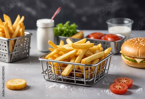 french fries and ketchup