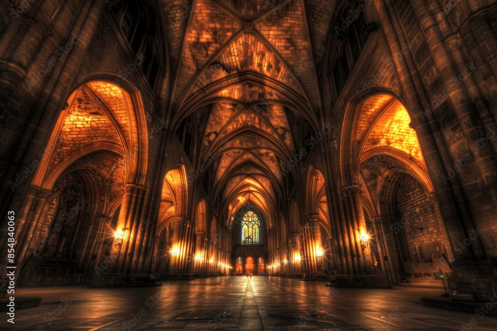 A large cathedral with many columns, suitable for use in architecture or faith-based contexts A large cathedral with many columns, suitable for use in architecture or faith-based contexts
