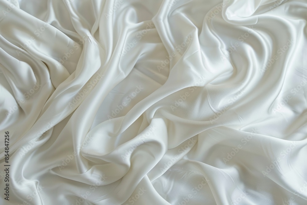 A close-up shot of a bed with crisp white sheets, suitable for use in interior design, hospitality, or lifestyle photography