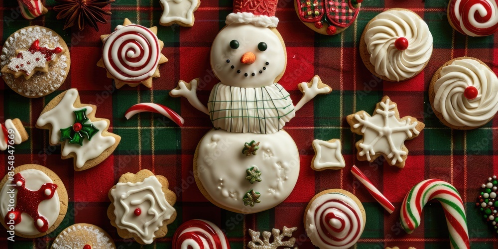 A table filled with various decorated cookies, perfect for a party or special occasion A table filled with various decorated cookies, perfect for a party or special occasion