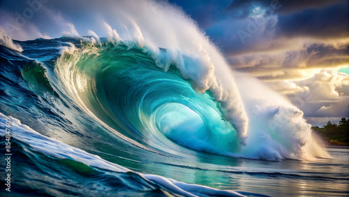 Big wave. Nice for surfing. Generative Ai