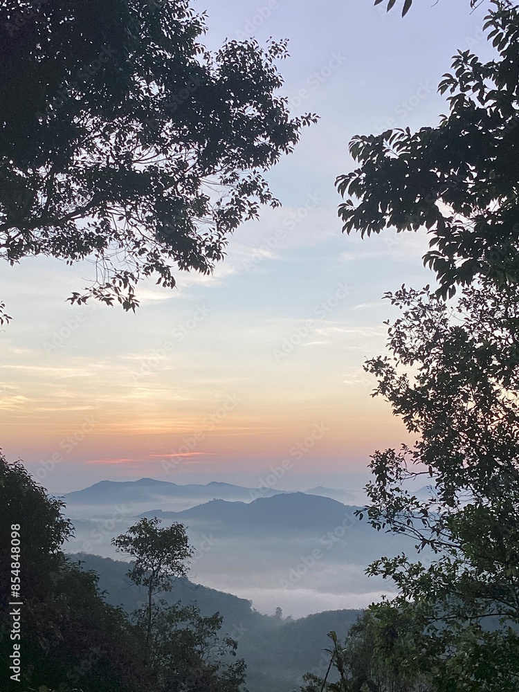 Fototapeta premium sunset in the mountains