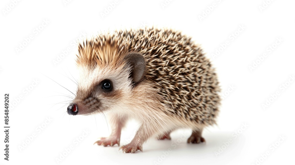 Fototapeta premium A small hedge plant growing on a clean and smooth white surface