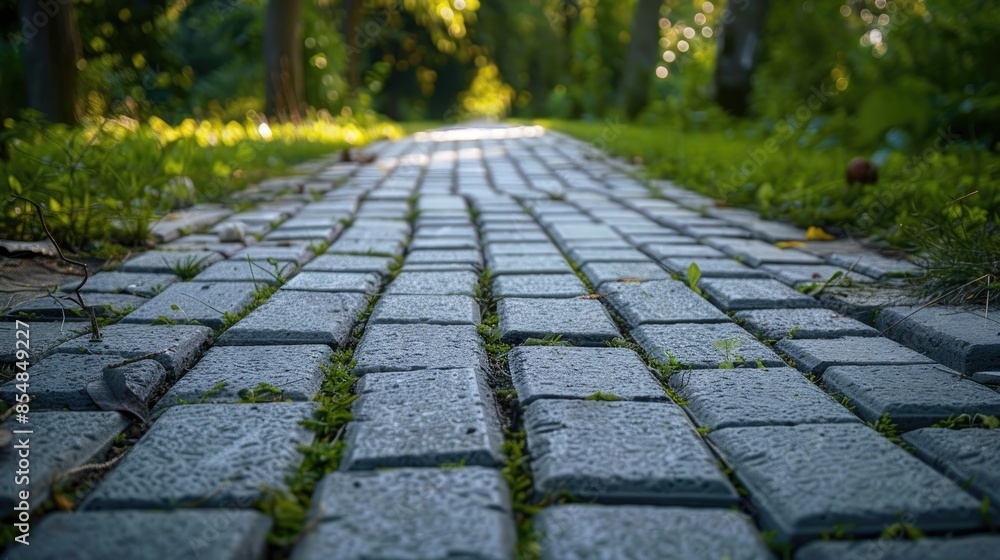 Fototapeta premium Pathway made of cement blocks