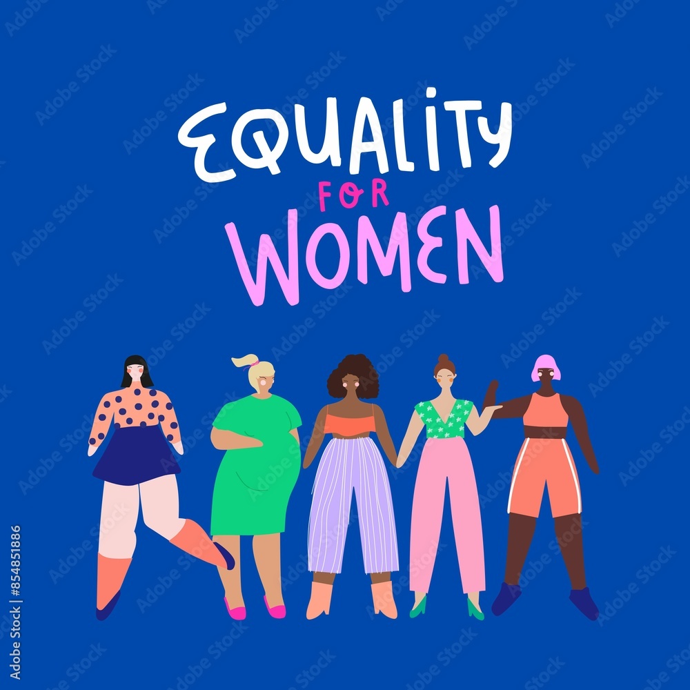 Equality for Women Illustration Poster template. International Women's Day Equality for Women Illustration Poster template. International Women's Day