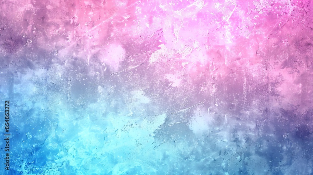 Fototapeta premium Pastel pink and blue abstract background with empty space, grainy noise, and grungy texture, featuring a color gradient, rough elements, bright light, and a glow template.