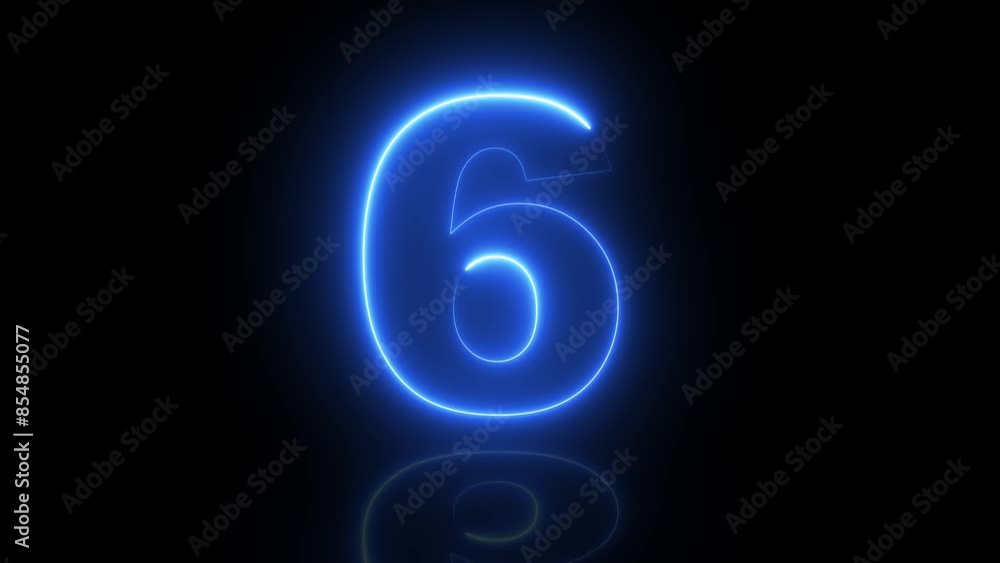countdown from 10 to 0 seconds, pink and blue number glowing countdown from 10 to 0 seconds, pink and blue number glowing