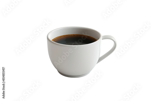 A perfect cup of black coffee in a white ceramic mug. Ideal for morning energy, coffee lovers, and drink appreciations.