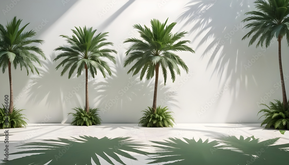 Obraz premium verdant palm beach trees for summer 4