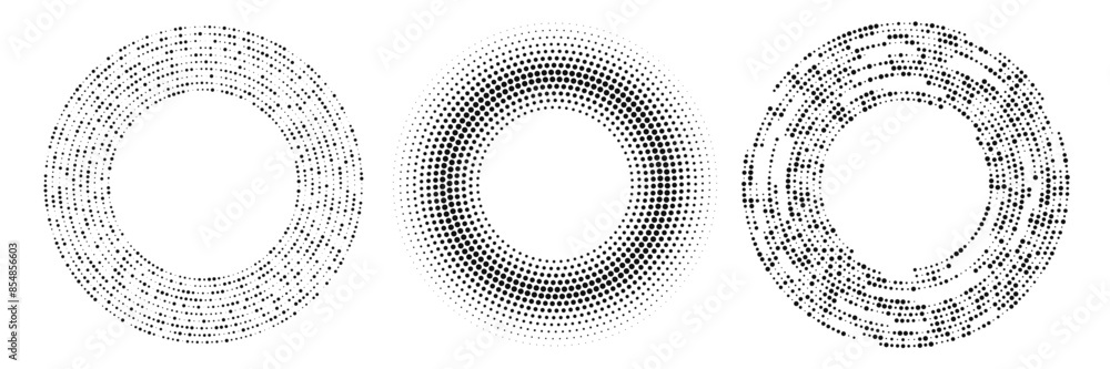 Set of circle halftone dotted backgrounds Set of circle halftone dotted backgrounds