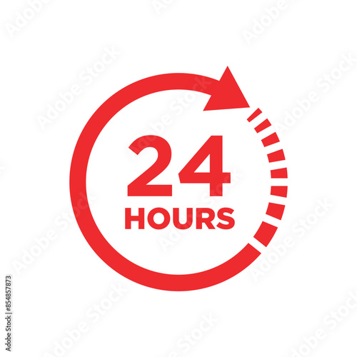 24 hours icon vector design template simple and clean