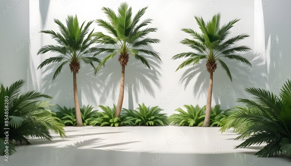 Fototapeta premium verdant palm beach trees for summer 10
