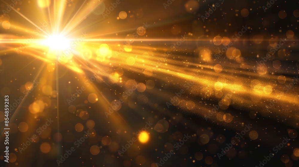 Obraz premium Sun rays light overlays, light transition, effects sunlight, lens flare, light leaks