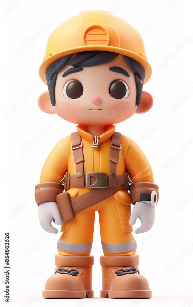 Construction worker 3d cartoon character illustration, May Day labor day worker character 3d rendering Construction worker 3d cartoon character illustration, May Day labor day worker character 3d rendering