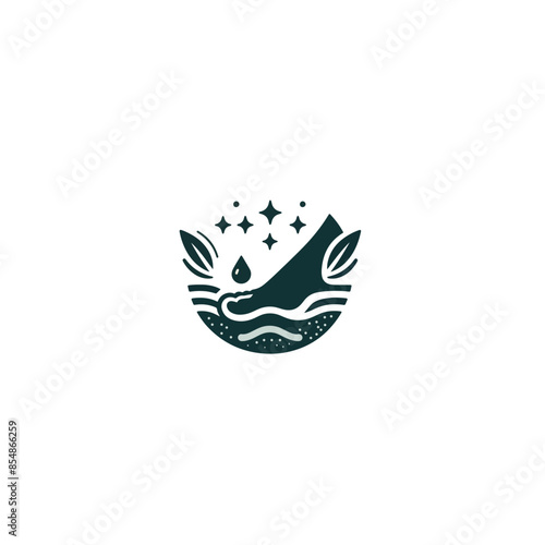 foot care logo, foot spa logo, footcare clinic logo, podiatry Reflexology logo design, Foot and ankle, Ankle and green branch with leaves vector design.
