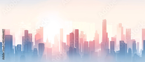 City skyline, abstract concept technology city business background illustration