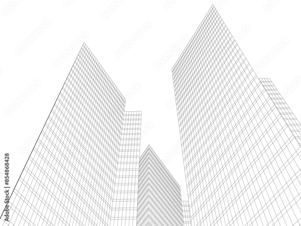 Fototapeta premium abstract architecture vector 3d illustration