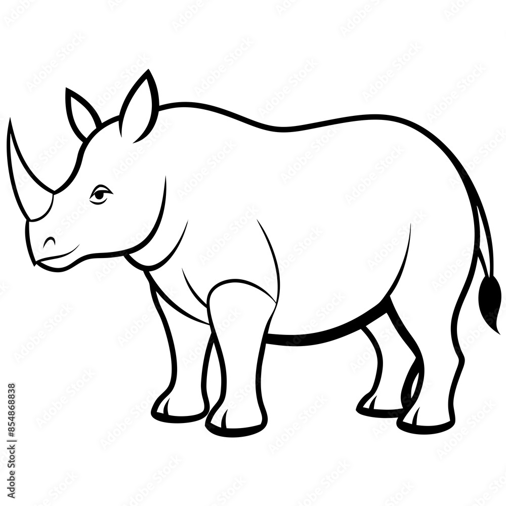 Vector illustration of a rhinoceros animal Vector illustration of a rhinoceros animal
