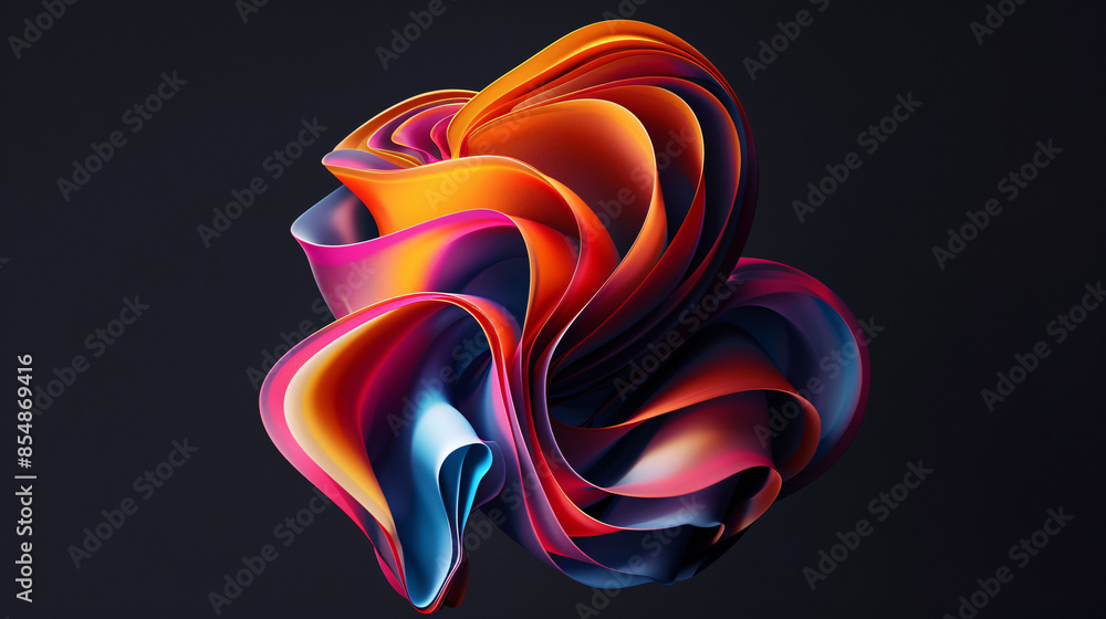 Abstract surface and lines background 3D rendering, blue wave abstract background Abstract surface and lines background 3D rendering, blue wave abstract background