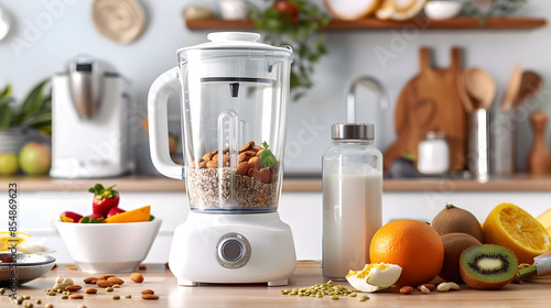 Blender with Fruits Nuts an...