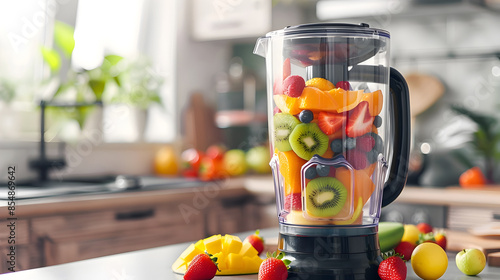 Sleek Blender Filled with V...
