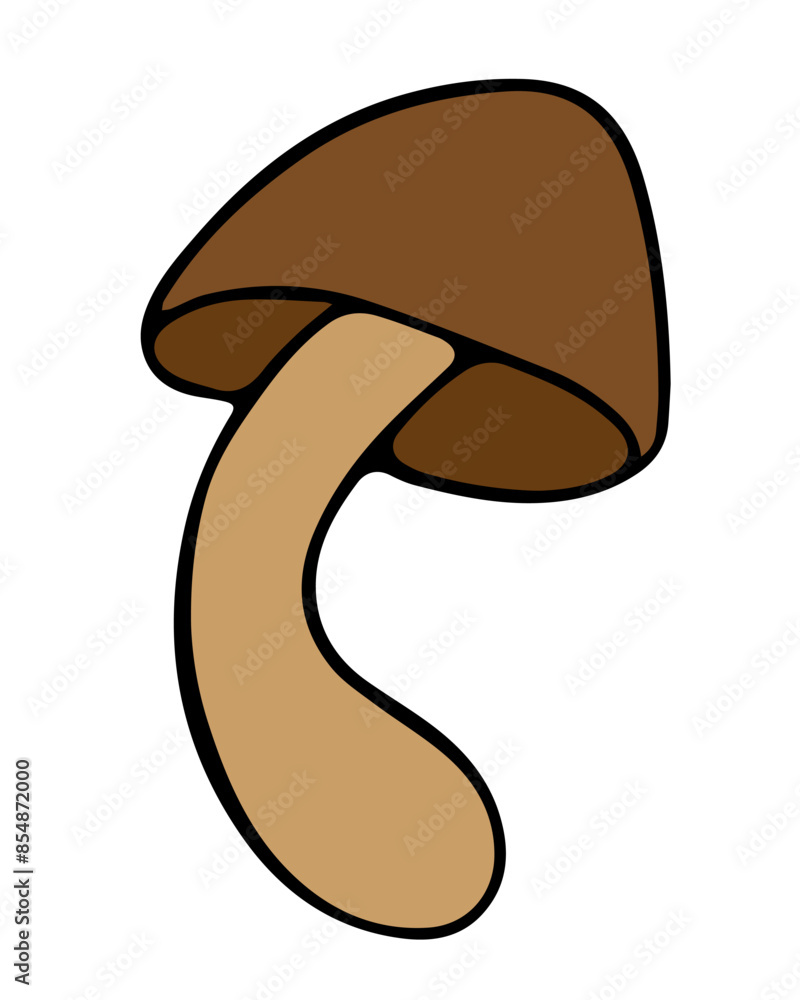 Vector isolated illustration of a mushroom on a white background. Vector isolated illustration of a mushroom on a white background.