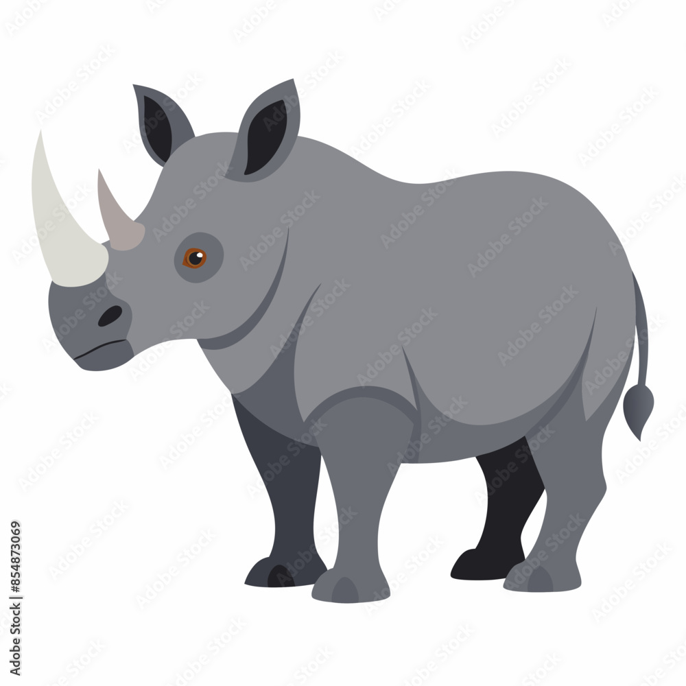 Vector illustration of a rhinoceros animal Vector illustration of a rhinoceros animal