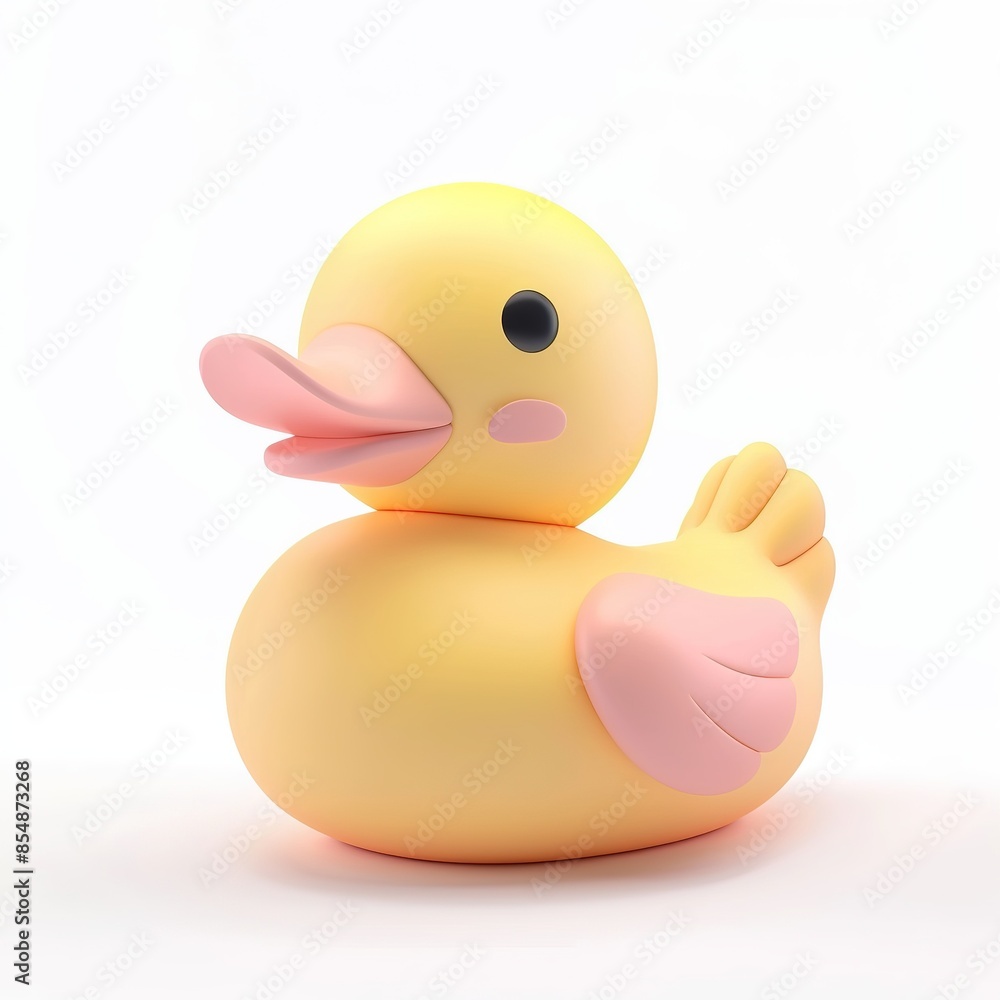 A_3D_color_toy_duck_isolated_on_white_background A_3D_color_toy_duck_isolated_on_white_background