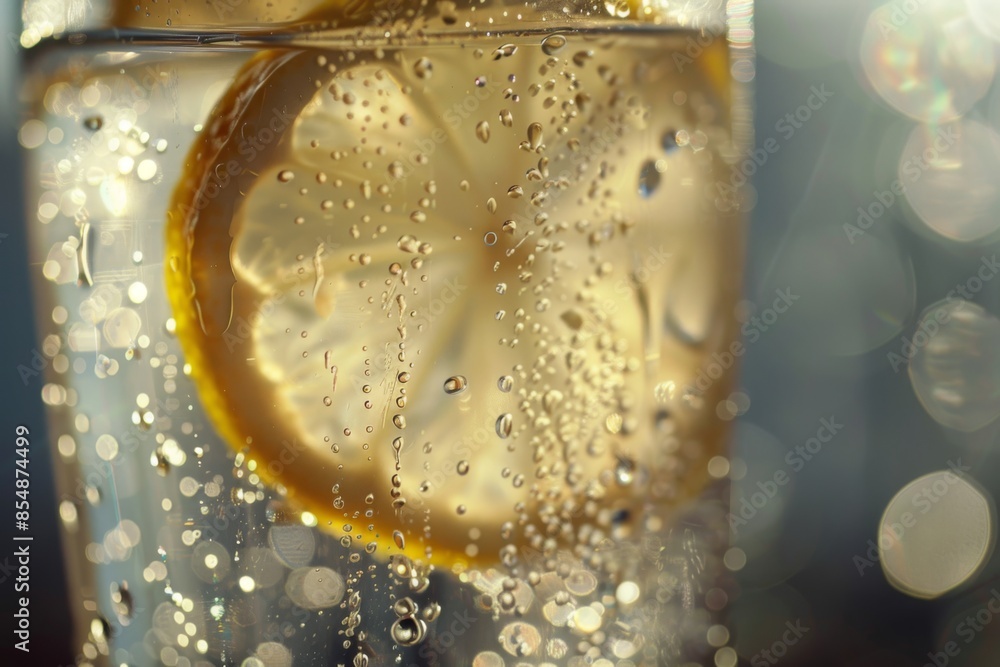 A chilled glass of lemonade sparkles in the sun, with condensation droplets forming on its sides. Perfect for a hot summer day. A chilled glass of lemonade sparkles in the sun, with condensation droplets forming on its sides. Perfect for a hot summer day.