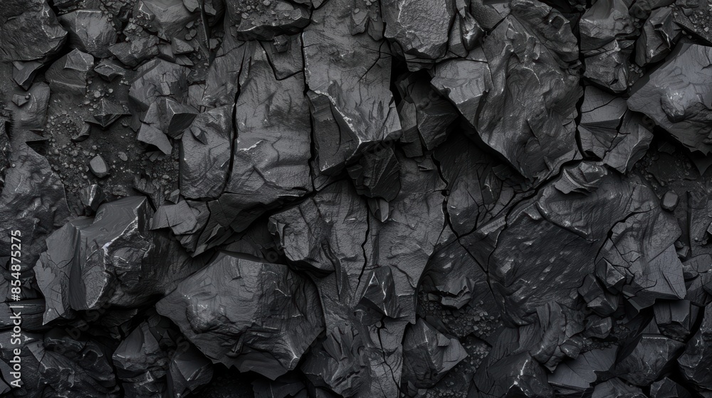 Crumbling black stone texture: a high-resolution close-up of rugged rock Crumbling black stone texture: a high-resolution close-up of rugged rock