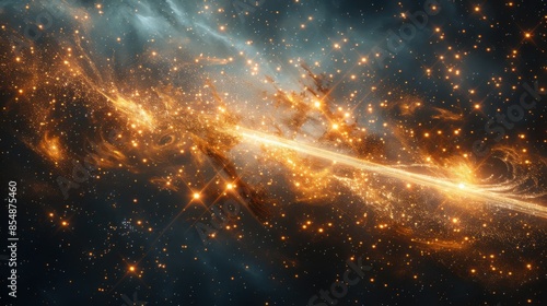 Sparkling meteor trail frame background photo