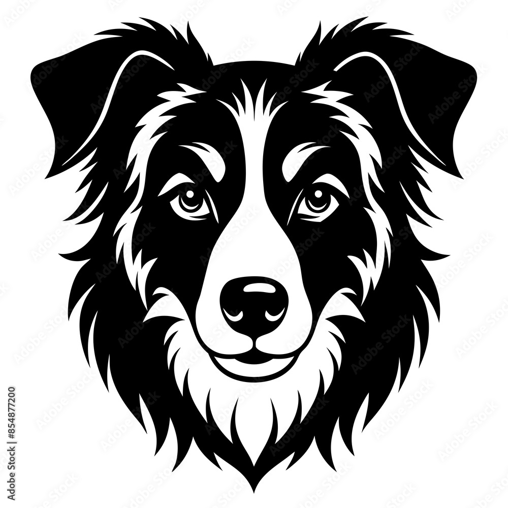 The head of a Shepherd dog line art, in black and white vector illustration. The head of a Shepherd dog line art, in black and white vector illustration.