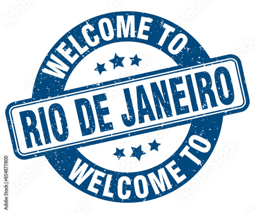 Welcome to Rio De Janeiro stamp. Rio De Janeiro round sign