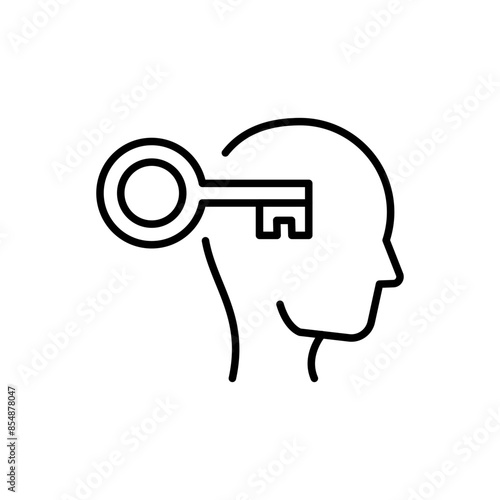 Open mind outline icons, minimalist vector illustration ,simple transparent graphic element .Isolated on white background