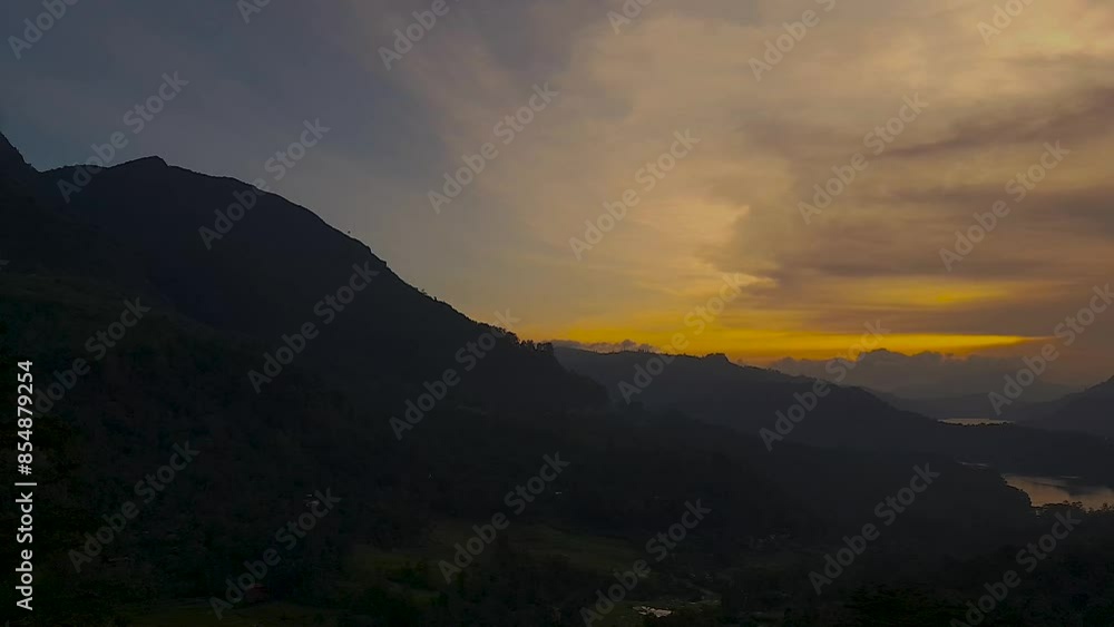 Fiery drama of a sunset in the mountains Fiery drama of a sunset in the mountains