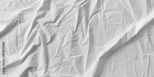 crumpled Wrinkled White Paper poster texture Background photo