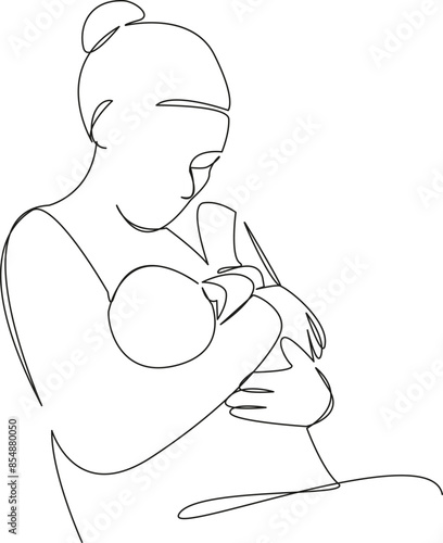 woman breastfeeding newborn
