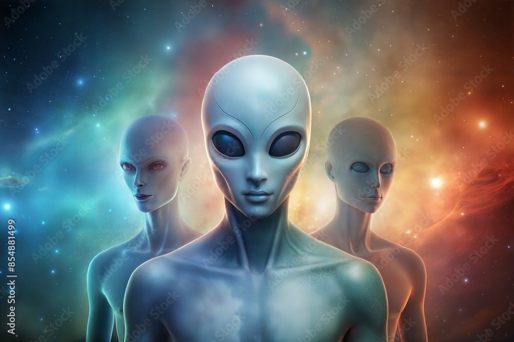 illustration of alien and alien heads with alien illustration of alien and alien heads with alien