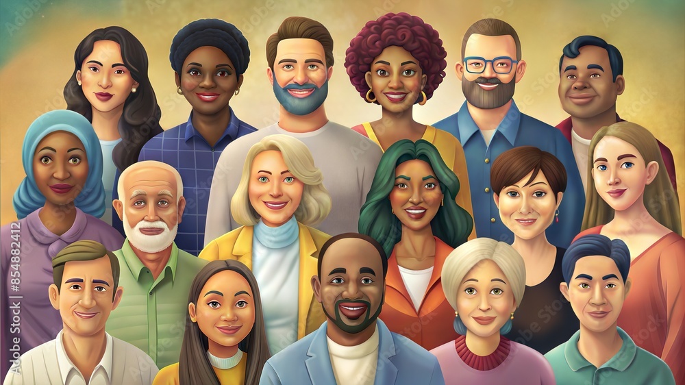 set of diversity people, illustration, concept of diversity set of diversity people, illustration, concept of diversity